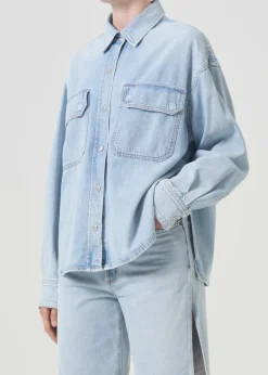 New AGOLDE Gwen Slice Shirt In Tension