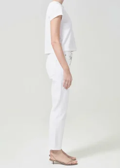 Discount AGOLDE Kye Mid Rise Straight Crop (Stretch) In Sour Cream