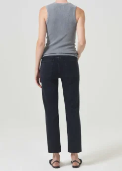 Store AGOLDE Kye Mid Rise Straight Crop (Stretch) In Pepper