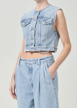 Sale AGOLDE Leo Vest In Fray