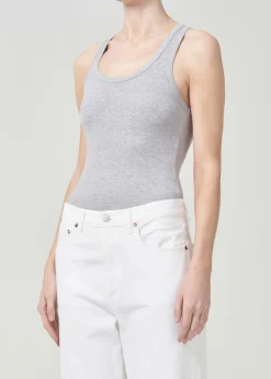 Outlet AGOLDE Maria Bodysuit In Grey Heather