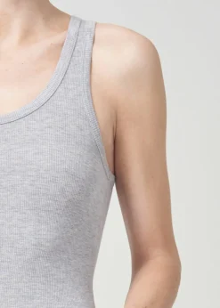 Outlet AGOLDE Maria Bodysuit In Grey Heather
