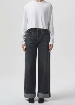 Cheap AGOLDE Mason Crop Tee In White