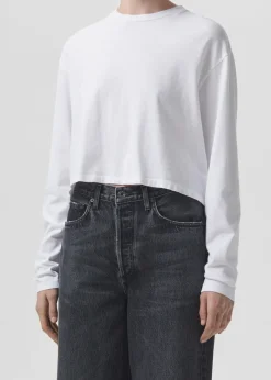 Cheap AGOLDE Mason Crop Tee In White