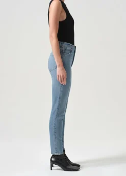 Best Sale AGOLDE Nico High Rise Slim Fit (Stretch) In Helm