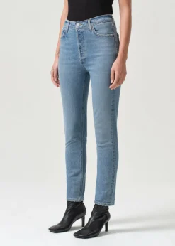 Best Sale AGOLDE Nico High Rise Slim Fit (Stretch) In Helm