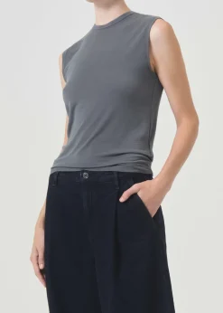 Cheap AGOLDE Nikita Tee In Gravel