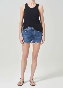 Best Sale AGOLDE Parker Vintage Cut Off Short (With Slit) In Caution
