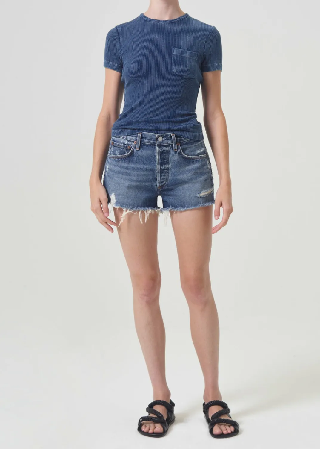 Online AGOLDE Parker Vintage Cut Off Short In Dark Swapmeet