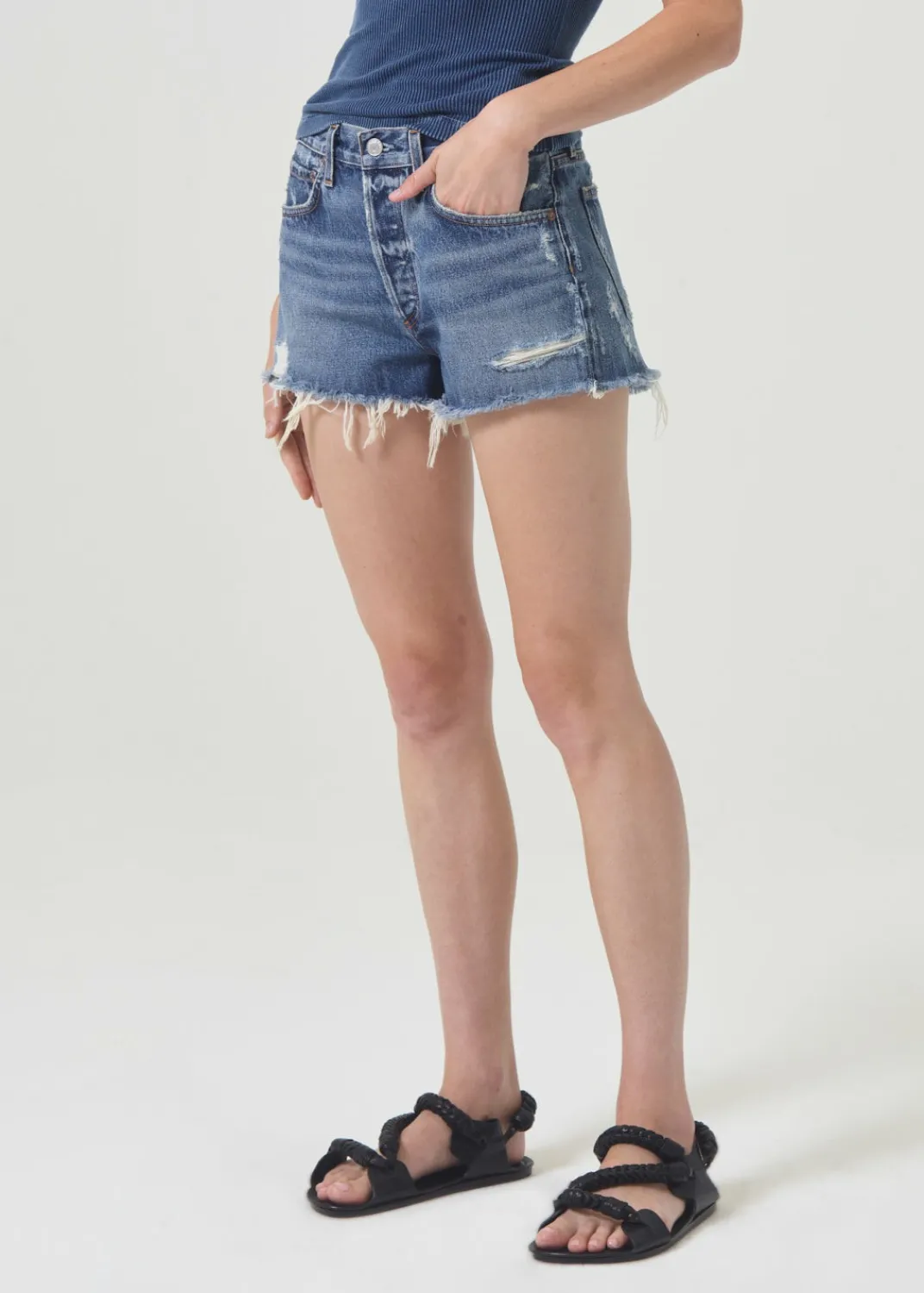 Online AGOLDE Parker Vintage Cut Off Short In Dark Swapmeet