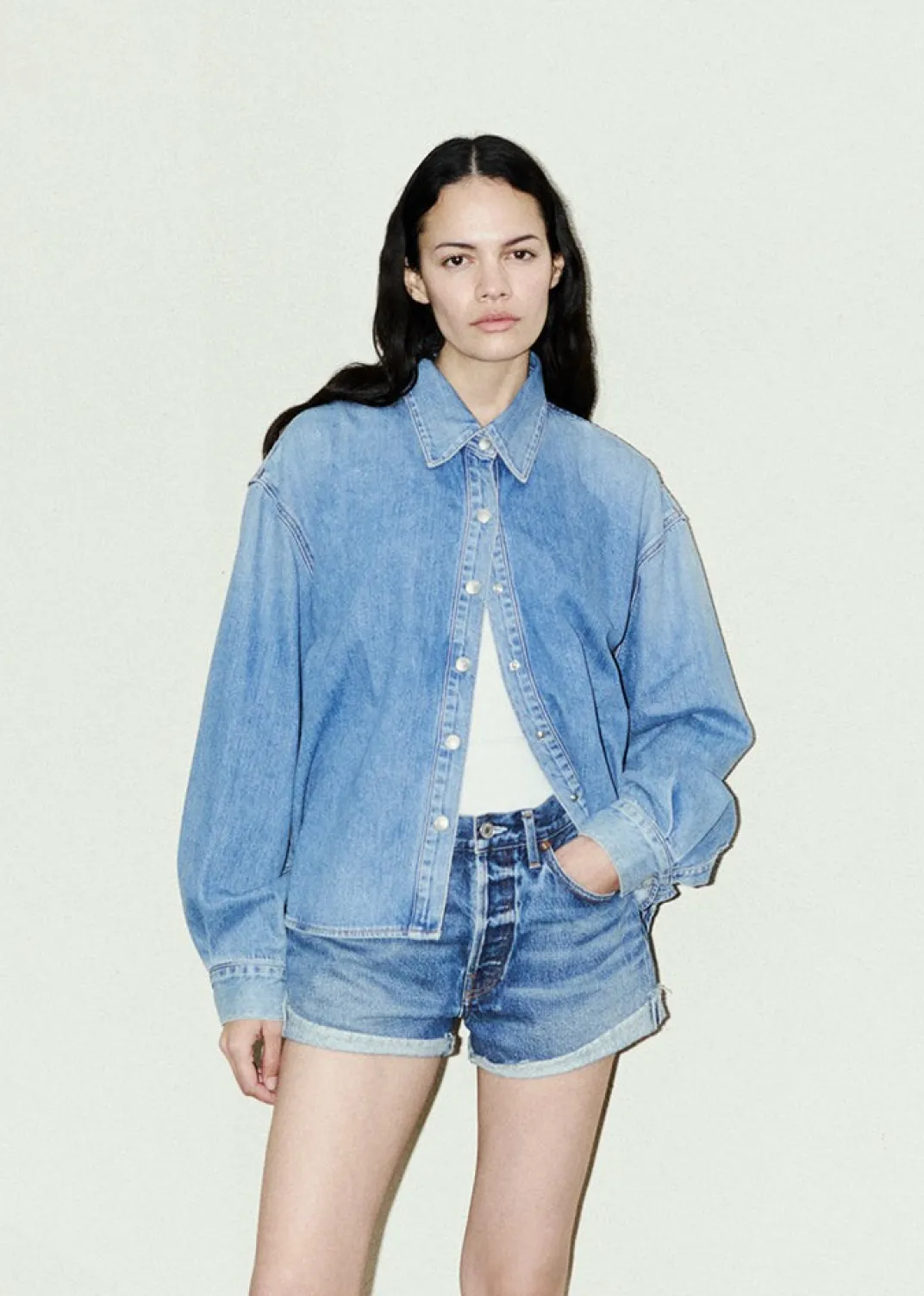 Online AGOLDE Parker Vintage Rolled Short In Ruin