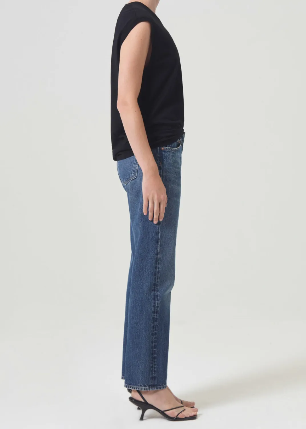 Cheap AGOLDE Raya Muscle Tee In Black