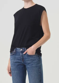 Cheap AGOLDE Raya Muscle Tee In Black
