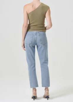 Shop AGOLDE Riley High Rise Straight Crop In Dimension