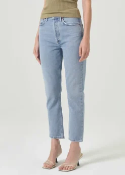 Shop AGOLDE Riley High Rise Straight Crop In Dimension