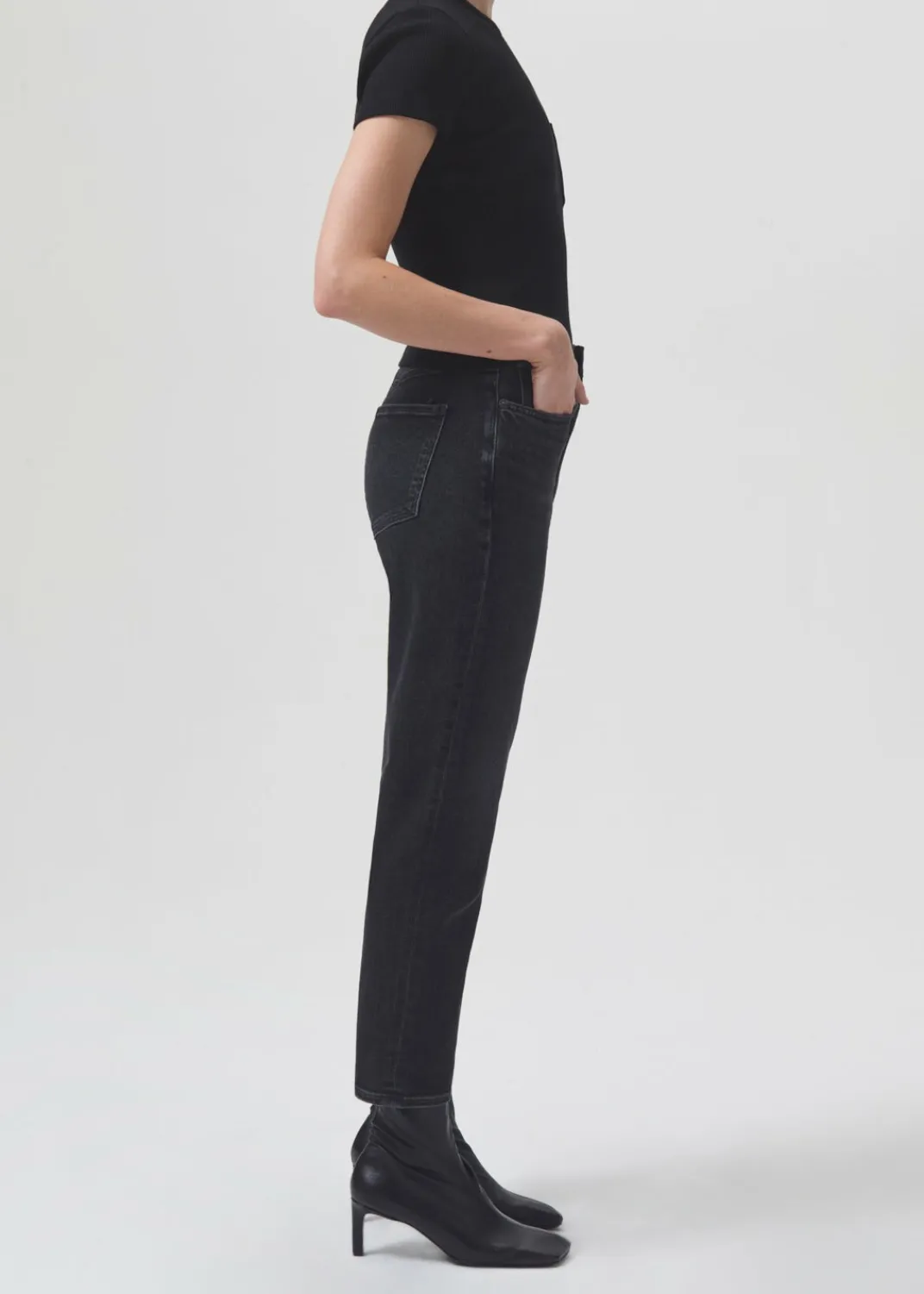 Cheap AGOLDE Riley High Rise Straight Crop (Stretch) In Panoramic
