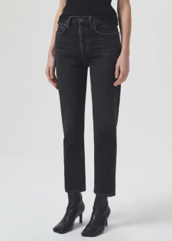 Cheap AGOLDE Riley High Rise Straight Crop (Stretch) In Panoramic
