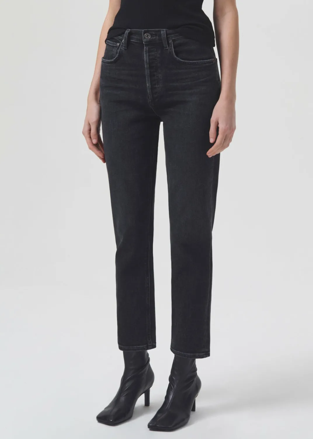 Cheap AGOLDE Riley High Rise Straight Crop (Stretch) In Panoramic