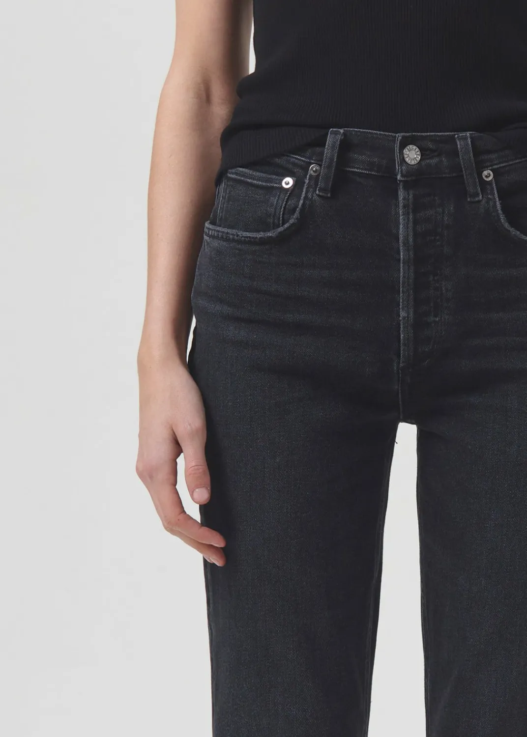 Cheap AGOLDE Riley High Rise Straight Crop (Stretch) In Panoramic