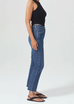 New AGOLDE Riley High Rise Straight Crop (Stretch) In Escape
