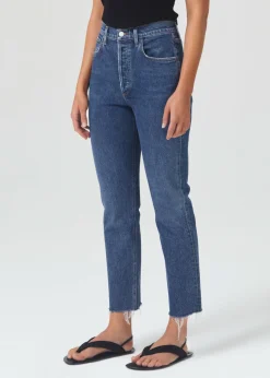 New AGOLDE Riley High Rise Straight Crop (Stretch) In Escape