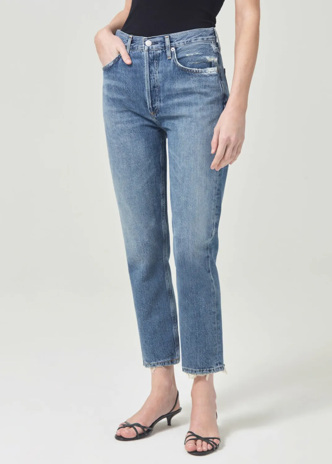 Outlet AGOLDE Riley High Rise Straight Crop In Frequency