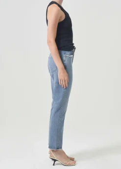 Best AGOLDE Riley Long High Rise Straight (Stretch) In Quiver