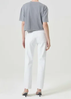 Sale AGOLDE Riley Long High Rise Straight (Stretch) In Sour Cream