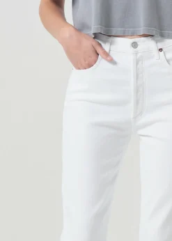 Sale AGOLDE Riley Long High Rise Straight (Stretch) In Sour Cream