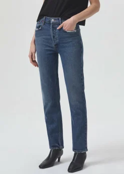 Store AGOLDE Riley Long High Rise Straight (Stretch) In Pose