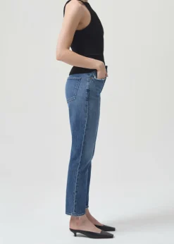 Best Sale AGOLDE Riley Long High Rise Straight (Stretch) In Moor