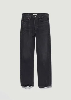 Cheap AGOLDE 90'S Crop Mid Rise Straight In Tar