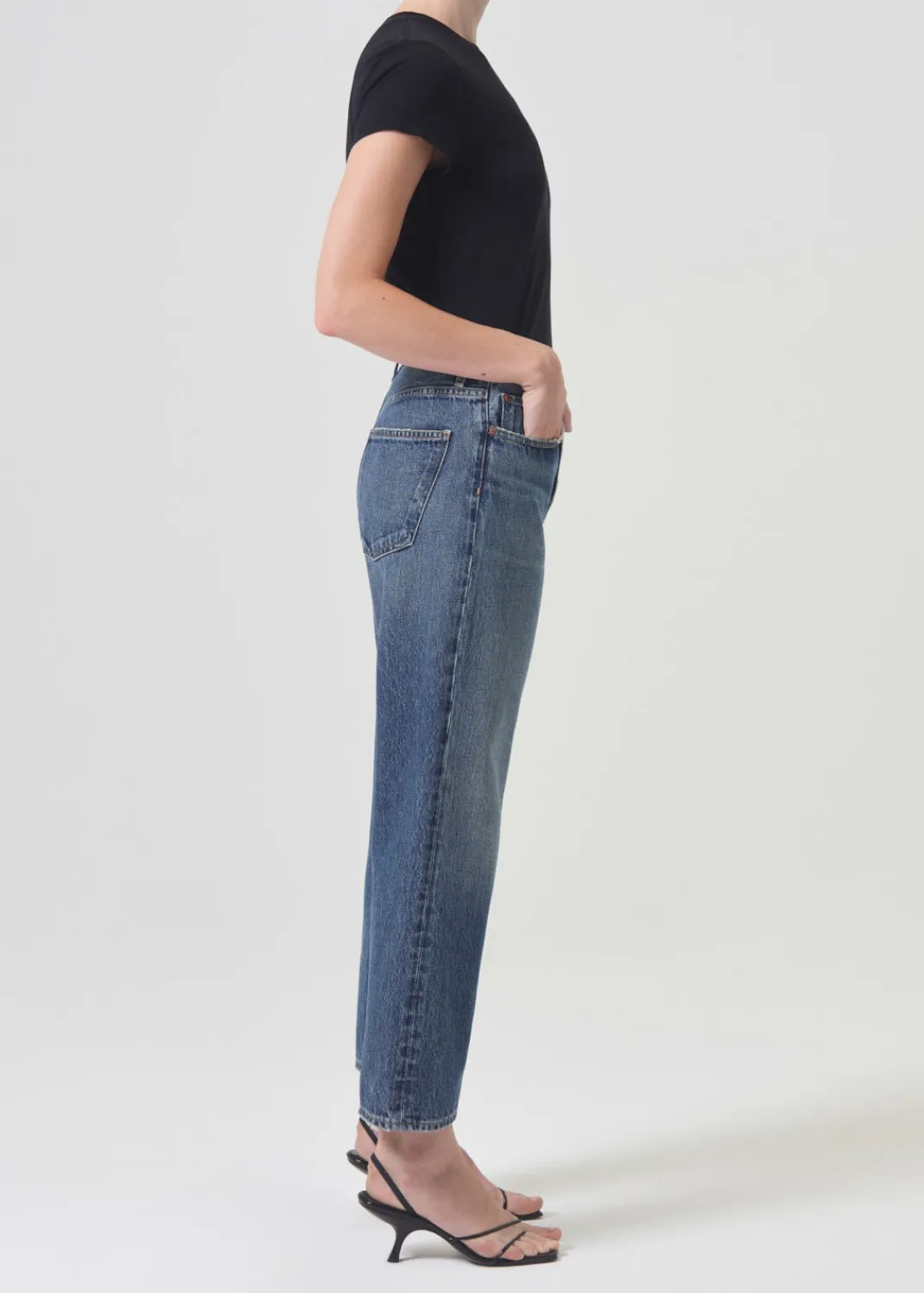 Cheap AGOLDE 90'S Crop Mid Rise Straight In Imagine