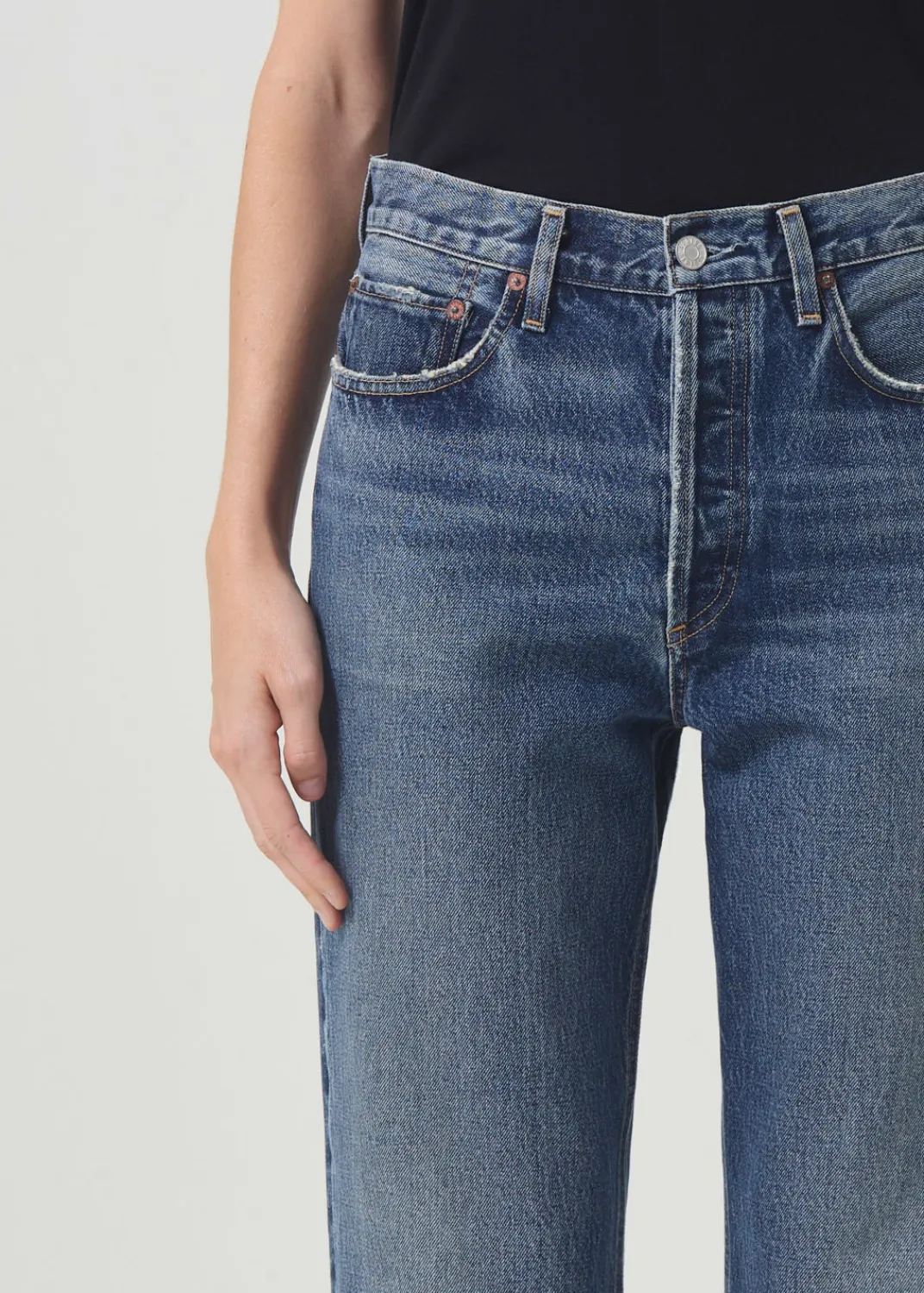 Cheap AGOLDE 90'S Crop Mid Rise Straight In Imagine