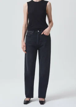 Cheap AGOLDE 90'S Mid Rise Straight In Tar