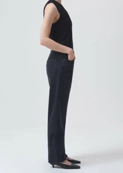 Cheap AGOLDE 90'S Mid Rise Straight In Tar