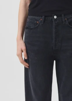 Cheap AGOLDE 90'S Mid Rise Straight In Tar