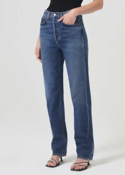 New AGOLDE 90'S Pinch Waist High Rise Straight Long In Control