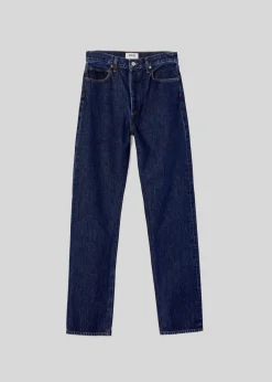 Shop AGOLDE 90'S Pinch Waist High Rise Straight Long In Polished