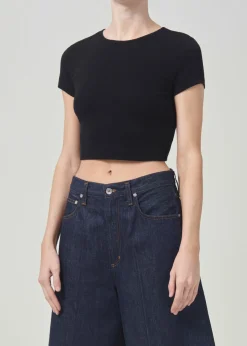 Fashion AGOLDE Savannah Tee In Black