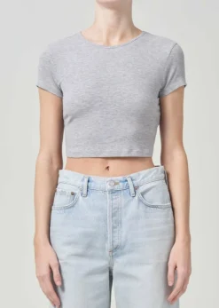 Fashion AGOLDE Savannah Tee In Grey Heather
