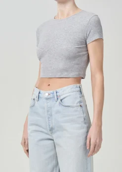 Fashion AGOLDE Savannah Tee In Grey Heather