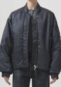 Cheap AGOLDE Shoreditch Ski Club X Nisa Bomber Jacket In Slate