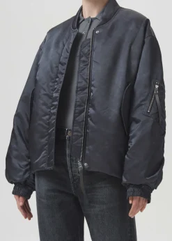 Cheap AGOLDE Shoreditch Ski Club X Nisa Bomber Jacket In Slate