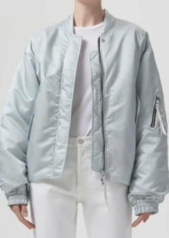 Outlet AGOLDE Shoreditch Ski Club X Nisa Bomber Jacket In Oyster