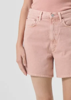 Cheap AGOLDE Stella High Rise Short In Pink Salt
