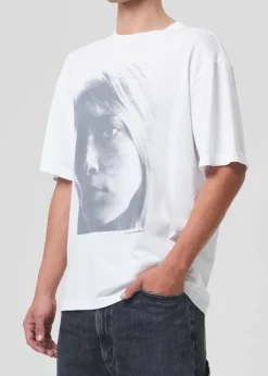 New AGOLDE Sumner Tee (Kim) In White Metal