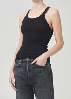 Cheap AGOLDE Zane Tank In Black