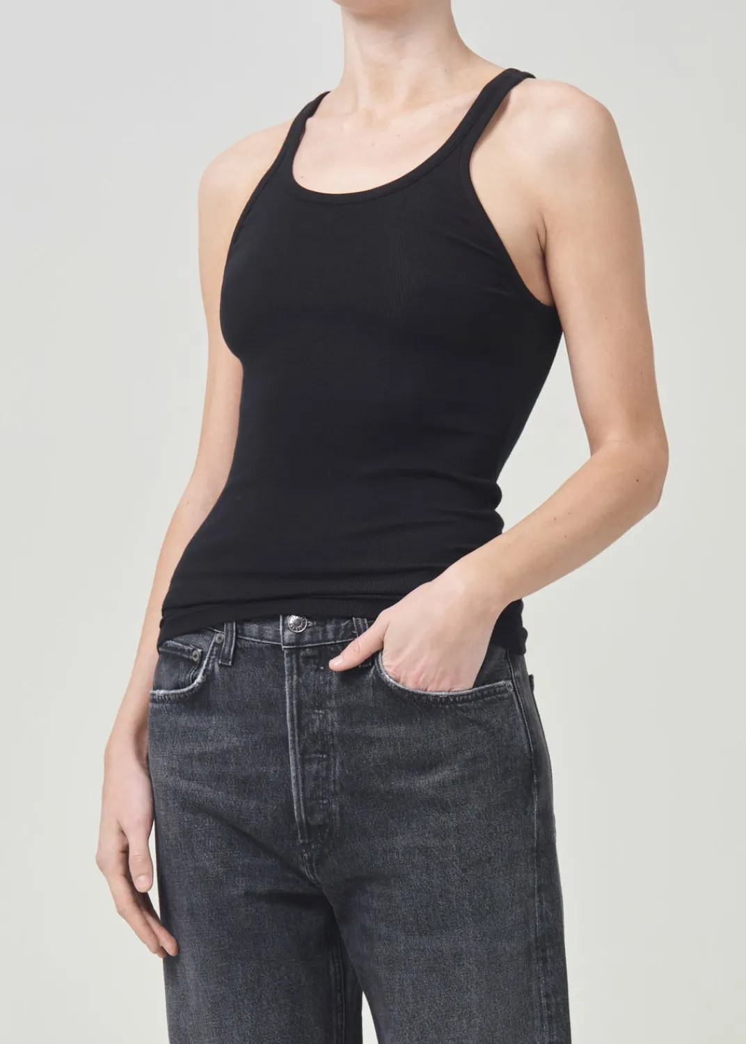 Cheap AGOLDE Zane Tank In Black